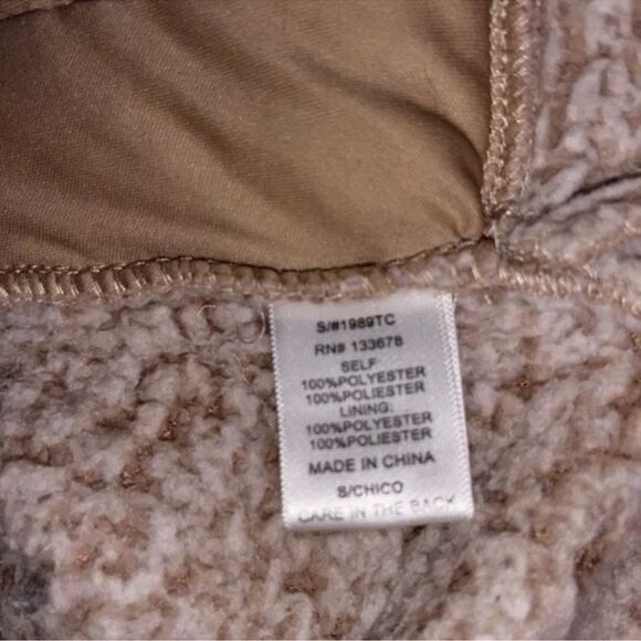 Anthropologie Love Tree Top 1/4 Zip Mock Neck Teddy Pullover Sherpa Fleece - S - Picture 13 of 16